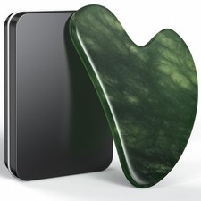 Gua Sha Facial Tools, Natural Jade Stone Guasha Tool for Wave-Edge, Green