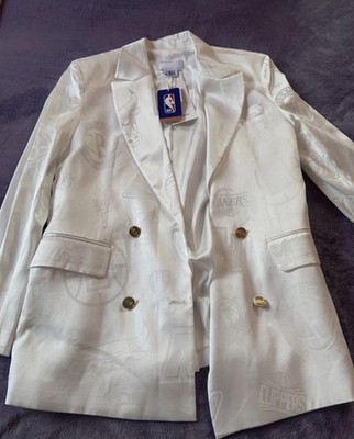 Bershka Weißer NBA Blazer Jacke Gr Xs