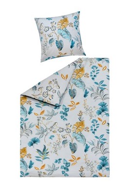 casa NOVA Bettwäsche PENELOPE Satin BL 135x200 cm blau Bettbezug
