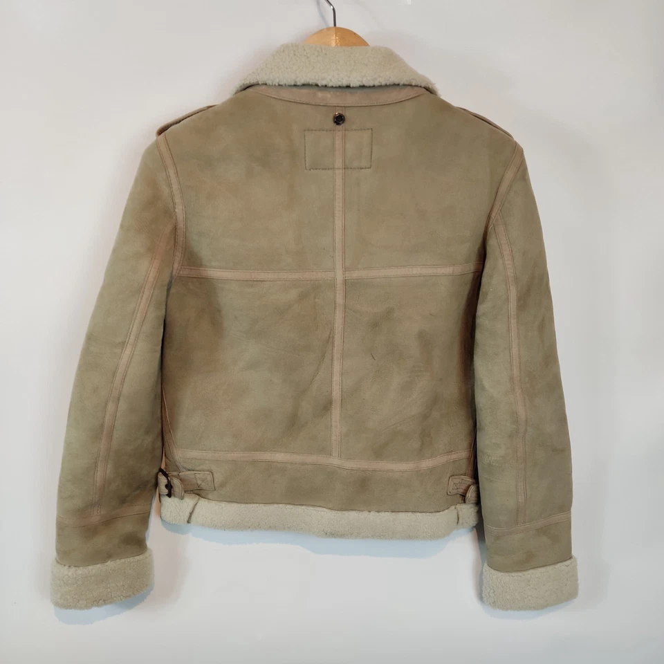 Schott Perfecto Suede Leather Jacket XS Sherpa Lined Fleece USA Made Size 34 - Image 2 of 4