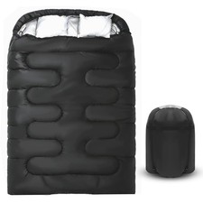 Double Sleeping Bag for Adults Camping,Bring Pillow, XL Queen Size Sleeping B...