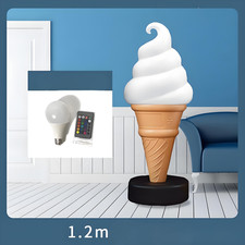 Outdoor Cone Display w/Light Soft Ice Cream Model Advertisement Pavement Sign