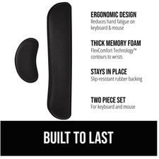Ergonomic Memory Foam Wrist Rest Set - Black