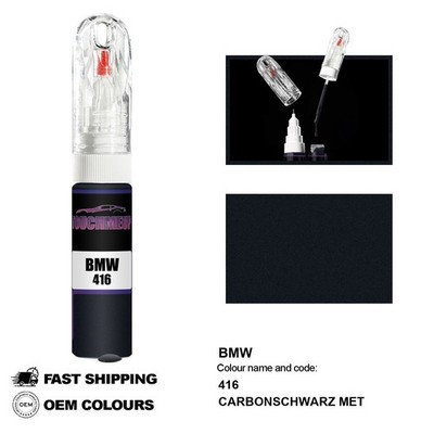 FÜR BMW CARBONSCHWARZ MET 416 Touch Up Lackstift Pinsel Fix Kit Kratzer Chip Set