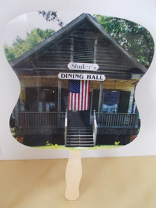 Vntg Lone Star BBQ&Mercantile,Santee,SC Thick Paper fan wood handle Shuler'sHall