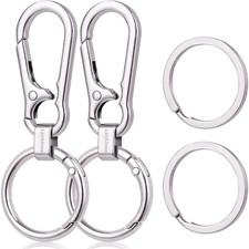 Metal Keychains Key ring with Carabiner Clip, Spring O Ring for Men Women, Quick