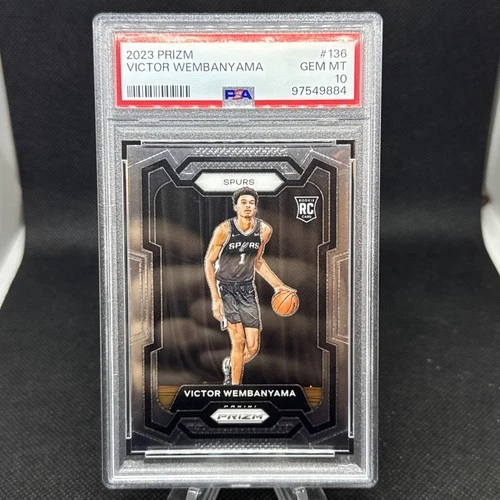 Panini Prizm 2023-24 Victor Wembanyama #136 Rookie Base Set PSA 10 Spurs