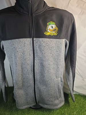 Oregon Ducks  Mens Large Fleece Full Zip Jacket Grey NWT 