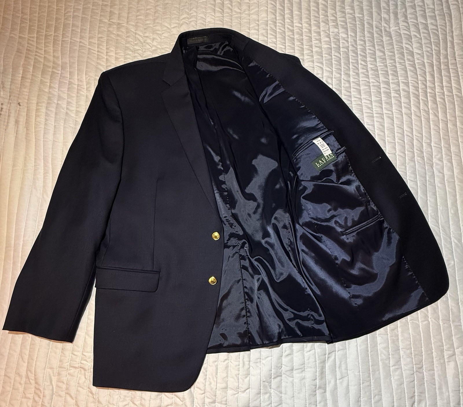 New Lauren Ralph Lauren Mens 44R Blue Wool Gold Button Blazer Sportscoat NWT thumbnail 9