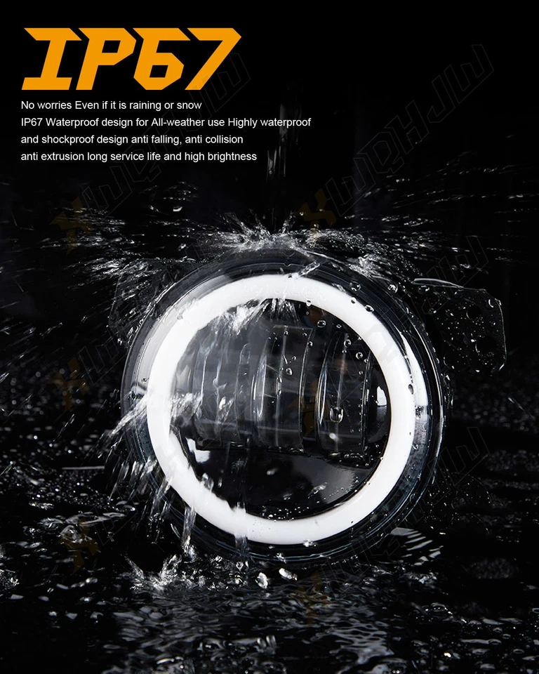 Luces antiniebla LED halo para parachoques delantero de 4" para Chrysler 300C 2005-2010 300 2005-2006 SRT Foto 4 de 4