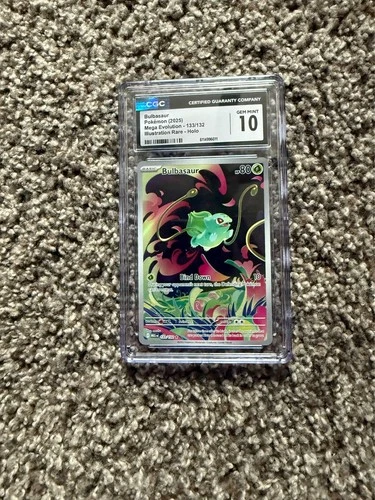 Pokémon Bulbasaur 133/132 Me01: Mega Evolution Illustration Rare Holo CGC 10 GEM