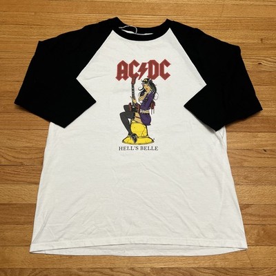 Vintage AC/DC Shirt XL 2009 Hell s Belle 3/4 Sleeve Pinup