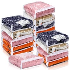 16 Pcs Clear Zippered Storage Bags Plastic Sweater Bags with Zipper 10 x 10 x...