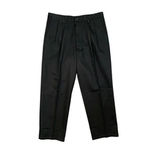 Vintage Dockers Pants Mens 34 Black Original Khaki Classic Fit Pleated Front