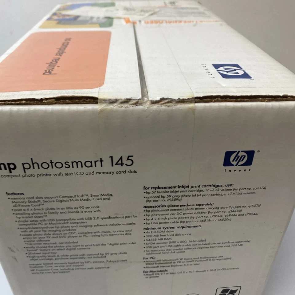 Brand New HP Photosmart 145 Digital Photo Inkjet Printer Rare LCD Card Slots - Image 3 of 4