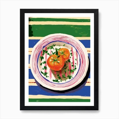 A Plate Of Tomato 2 Top View Food I Gerahmtes Wandbild Poster Leinwanddruck Bild