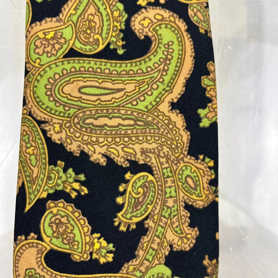 Cravate Vintage St Michael Années 60 Vert Paisley Mod 1960s Marks & Spencer - Photo 3/4
