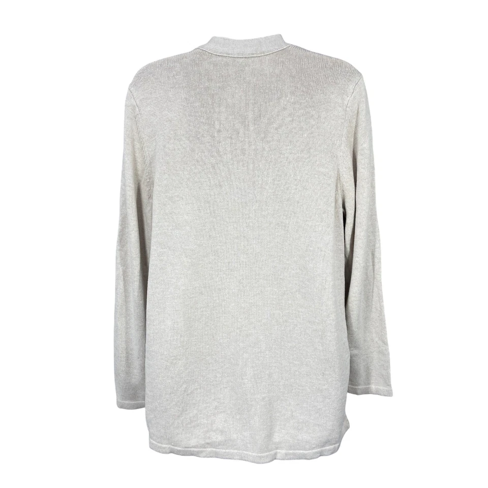 J Jill Sweater Woman Cardigan Quiet Luxury Wool Silk Blend Button Size L Petite - Image 2 of 4