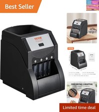 Coin Sorter, Coin Sorter and Wrapper Machine with 4 Larger Coin Tubes, Sorts ...