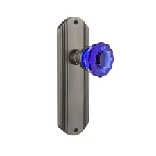 Nostalgic Warehouse #720447 Solid Brass Rose Passage Doorknob (Cobalt Crystal)