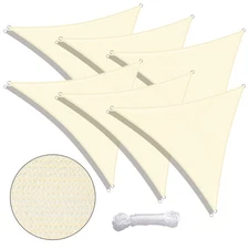 Yescom 6 Pack 7 Ft 97% UV Block Triangle Sun Shade Sail Heavy Duty Outdoor