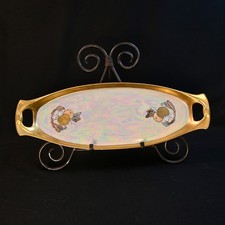 RS Germany Tray Celery Fruit Artist Keeney Art Deco Fruit Gold Luster 1910-1945