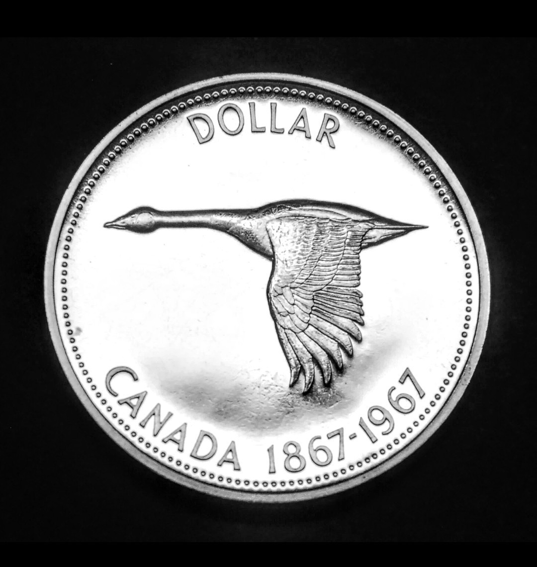 Canadá 1967 Dólar de plata ganso volador sin circular