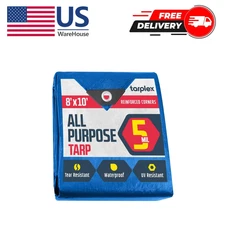 Tarplex 8 ft. x 10 ft. Greater Blue All Purpose Tarp 5 Mil Poly, Waterproof UV
