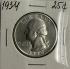 1934 Washington Silver Quarter 25c - UNCIRCULATED Condition #1055