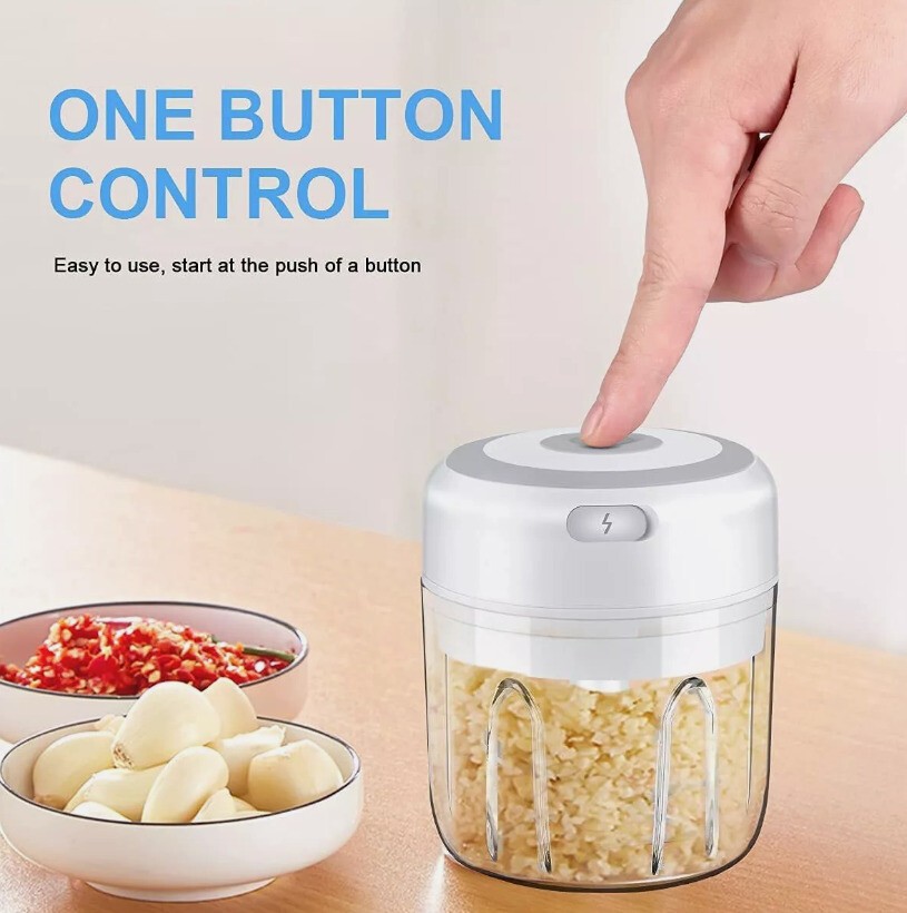 Electric Mini Food Processor Garlic Chopper Onion Grinder Cutter Vegetable White