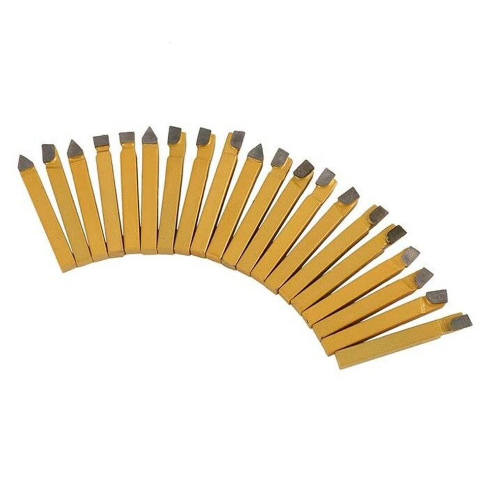 20pcs/Set 1/4 Metal Lathe Tooling Carbide Tip Tipped Cutter Tool Bit Cutting - Image 4 of 4