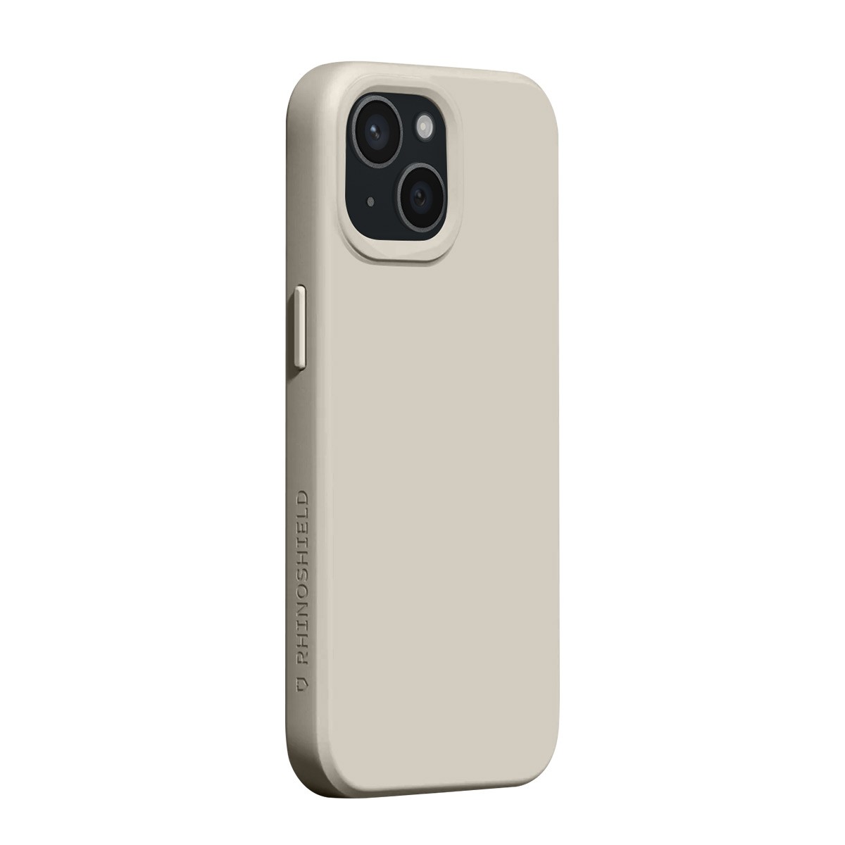 Coque beige iPhone 15 Plus Rhinoshield SolidX pour voyage