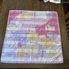 VINTAGE 1960's Designer Scarf Italy Watercolor Floral 30 x 30 Pastel Square