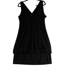 Dressbarn Collection Black Dress LBD Sleeveless V-Neck Party Layered Size 16