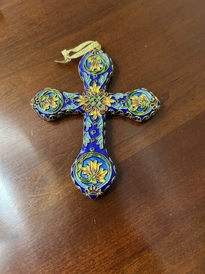 Cloisonne & Enamel Cross w/ Presentation Box and COA by D.S. Starr
