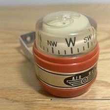 Vintage Air-way Auto Boat Red Classic Compass Circa 1950-60s Orange Cracked