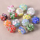 10pcs Handmade Flower 12mm Round Lampwork Glass Loose Beads For Jewelry Making