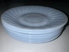 Vintage Fire King Anchor Hocking Blue Azur Azurite Swirl Saucers Set of 6