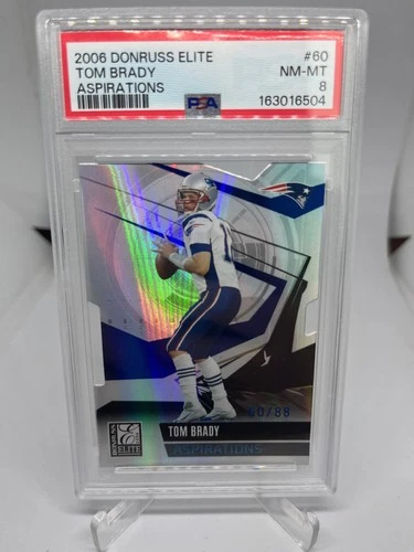 Tom Brady 2006 Donruss Elite #60 Aspirations #/88 PSA 8