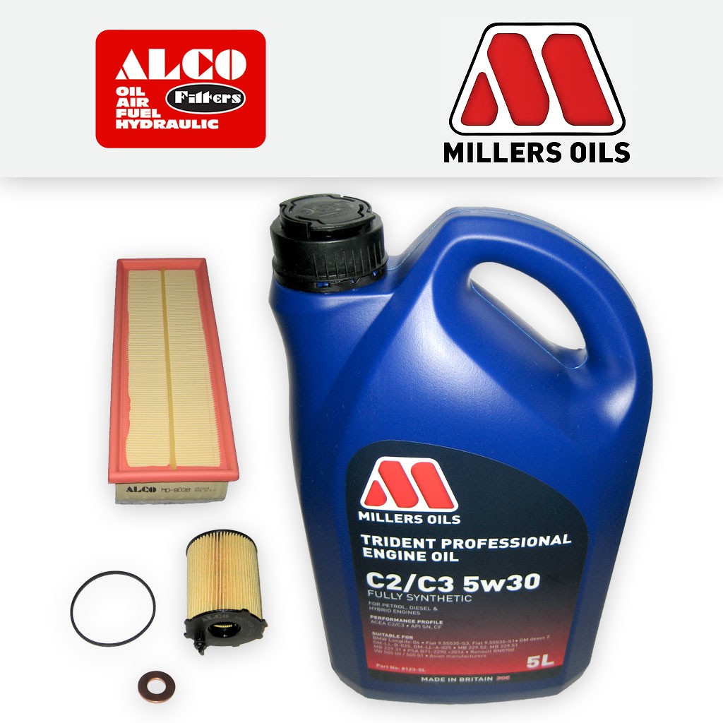 SERVICE KIT for PEUGEOT 206 1.6 HDI ALCO OIL AIR FILTERS +5L OIL (2004-2007)