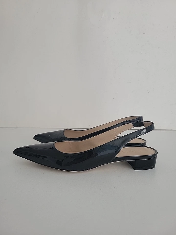 Stuart Weitzman Pointed-toe Slingback Pumps Sandal Black Size 5B New $380 - Image 4 of 4