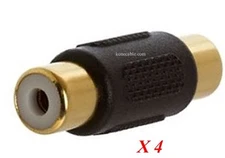 RCA Female to Female audio / video RCA coupler Lot 4. Jack to Jack RCA extender 