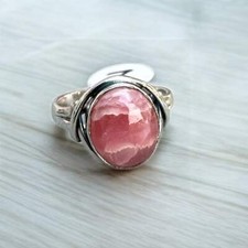 Rhodochrosite Solid 925 Sterling Silver Ring 7