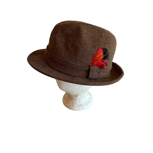 Vintage-Empire State Fashions-Brown with Colorful Woven ribbon Fedora Large Vintage-Empire State Fashions-Brown with Colorful Woven  main image 2