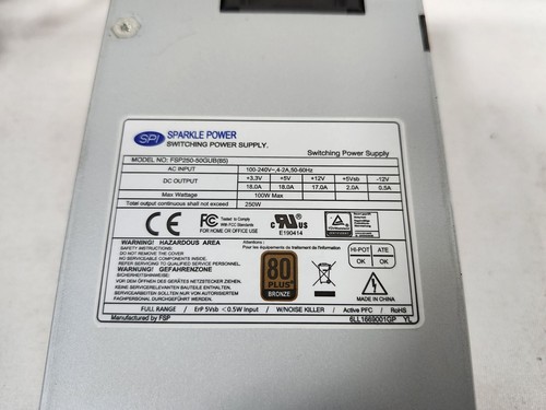 SPI Sparkle FSP250-50GUB(85) 250W Single Flex ATX Power Supply 20+4Pin TESTED - Picture 6 of 8