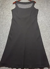 Jones Wear Women's Size 10 Essentials Long Black Lined Dress Back Zip Sleeveless