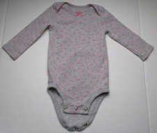 Infant Baby Girls 3-6 Months Child of Mine Gray Pink Heart Shirt