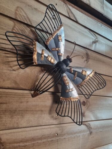 Copper Butterfly Metal Garden Decor Decorative Outdoor Wall Art Plaque Gift 37cm - Picture 5 of 5