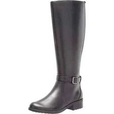 Easy Spirit Women Riding Boots Reverie Size US 5M Wide Calf Black Leather