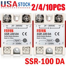 Single Phase Solid State Relay Module DC-AC SSR 100DA 3-32VDC 24-380VAC 2-10PCS